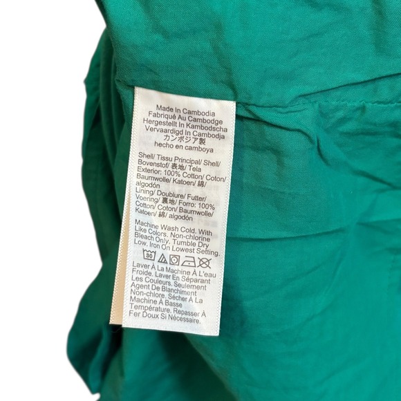 J.Crew‎ Eyelet Puff Sleeve Mini Dress Dublin Green Size 18 NWT (CI022) - Picture 8 of 9